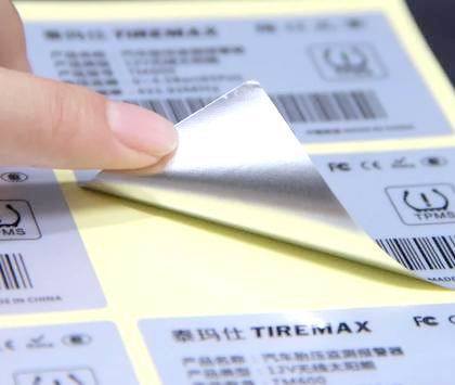 سعر جيد Silver Sticker Label with Temperature Resistance Up To 80°C, Permanent Or Removable Adhesive for Smooth Surfaces متصل